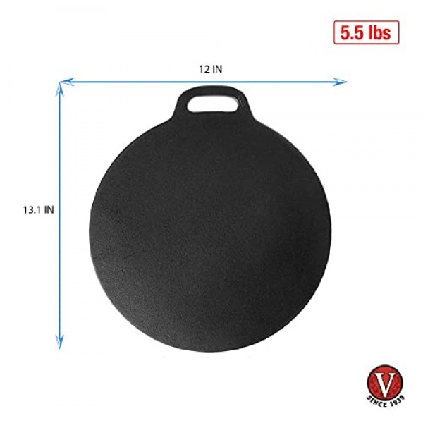 Victoria Cast Iron Dosa Pan. Pizza Pan, Crepe Pan, Dosa Tawa, Roti Tawa, Budare, 12 Inch: Home & Kitchen