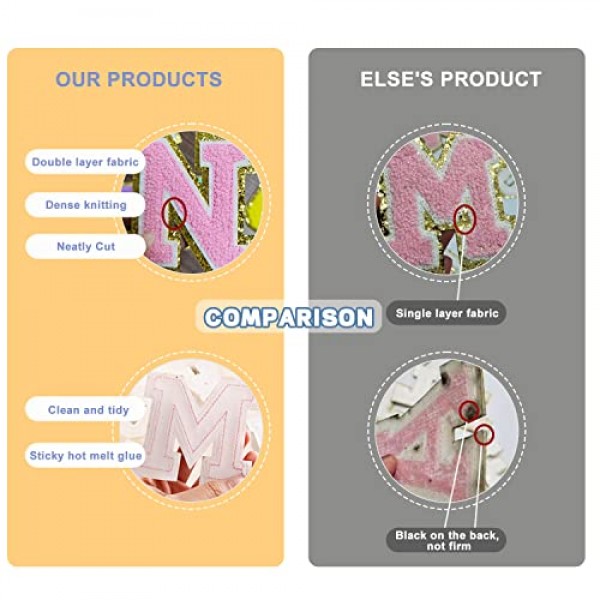 26pcs 셔닐 실 레드 영어 문자 A-Z, 알파벳 글리터 패치 스웨터 의류, 모자, 가방, DIY 액세서리 (빨간색, A-Z) 용 수 놓은 바느질/철제 패치 아플리케