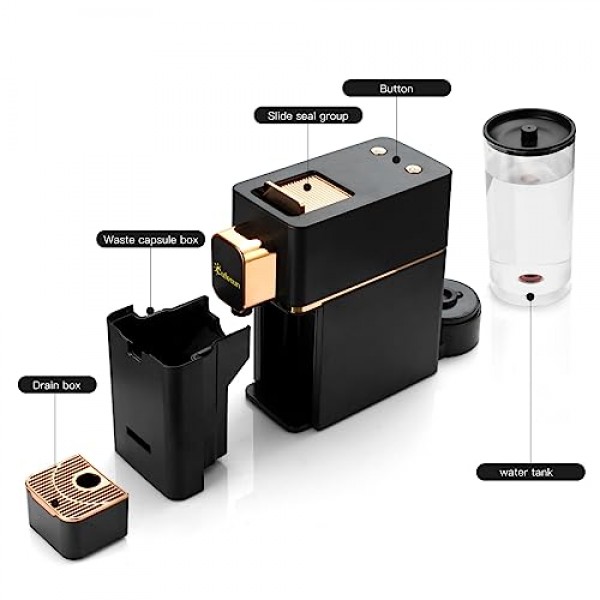 네스프레소 OriginalLine 머신과 호환되는 커피 캡슐용 에스프레소 머신, 네스프레소 OriginalLine용 에스프레소 메이커, 베스트프레소 커피 캡슐 Peet's Espresso more(블랙)