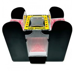 Brybelly 자동 카드 셔플러 6 데크 - 표준 크기 카드용 배터리로 작동되는 카드 셔플러 - 단일 버튼 작동