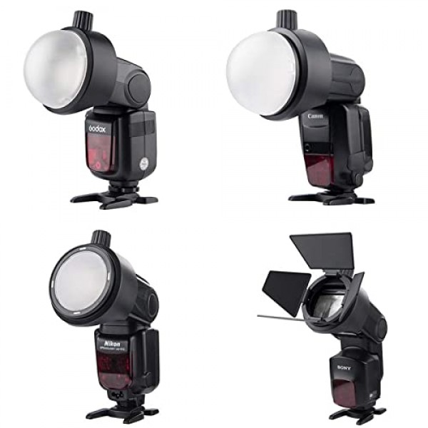 소니 플래시 스피드라이트용 Godox V860III-S 카메라 플래시 스피드라이트 2600mAh 1.5초 재활용 시간 및 480회의 최대 전원 플래시 Godox AK-R1 디퓨저, S-R1 어댑터(업그레이드된