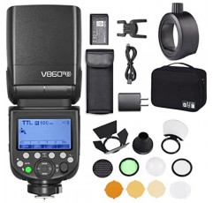 소니 플래시 스피드라이트용 Godox V860III-S 카메라 플래시 스피드라이트 2600mAh 1.5초 재활용 시간 및 480회의 최대 전원 플래시 Godox AK-R1 디퓨저, S-R1 어댑터(업그레이드된
