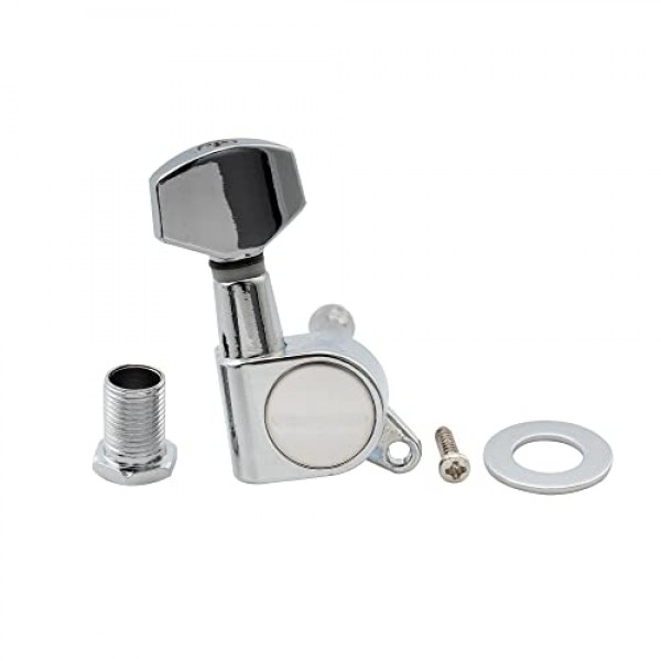 Musiclily 6-in-line 밀폐형 일렉트릭 기타 스트링 튜닝 페그 키 머신 헤드 튜너 펜더 스트라토캐스터 텔레캐스터 기타, 크롬용 오른손 세트