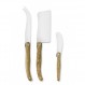 정품 Jean Dubost Laguiole 3피스 치즈 나이프 세트 올리브우드