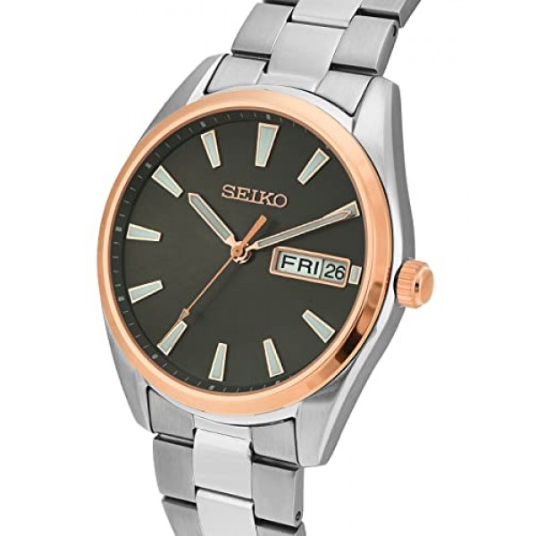 세이코 네오 클래식 쿼츠 블랙 다이얼 남성용 시계 SUR344P1