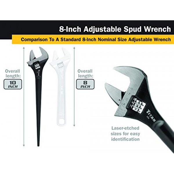 Titan 209 8인치 조절식 건설 스퍼드 렌치