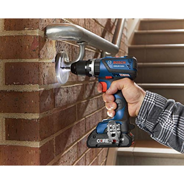 BOSCH GXL18V-251B25 18V 2도구 콤보 키트(1/4인치 포함) 그리고 1/2인치. 투인원 임팩트 드라이버, 컴팩트하고 견고한 1/2인치 해머 드릴/드라이버 및 (2) CORE18V 4.0 Ah 배터리