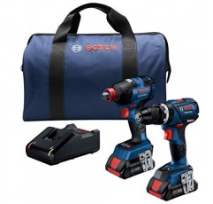 BOSCH GXL18V-251B25 18V 2도구 콤보 키트(1/4인치 포함) 그리고 1/2인치. 투인원 임팩트 드라이버, 컴팩트하고 견고한 1/2인치 해머 드릴/드라이버 및 (2) CORE18V 4.0 Ah 배터리