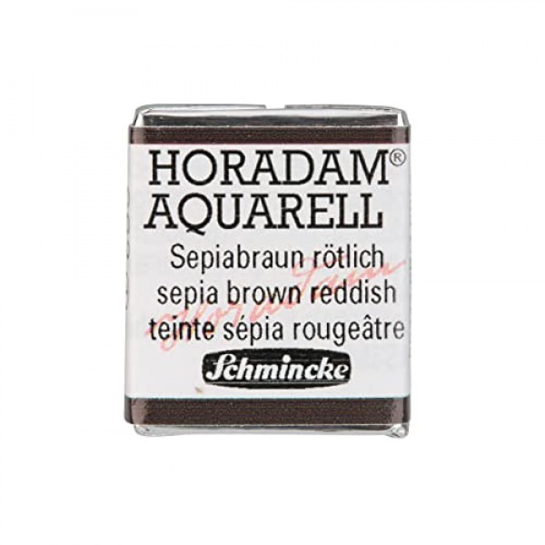 Schmincke - HORADAM® AQUARELL - 최고급 예술가 수채화 물감, 662 세피아 갈색 붉은색, 14 662 044, 1/2 팬