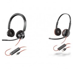 Plantronics - Blackwire 3320 USB-C(폴리) - 마이크 붐이 포함된 유선 2이어 헤드셋(스테레오) 및 Blackwire 3220 유선 USB-A 헤드셋 - 마이크 붐이 포함된 2이어 헤드셋(스테레오) USB-A 