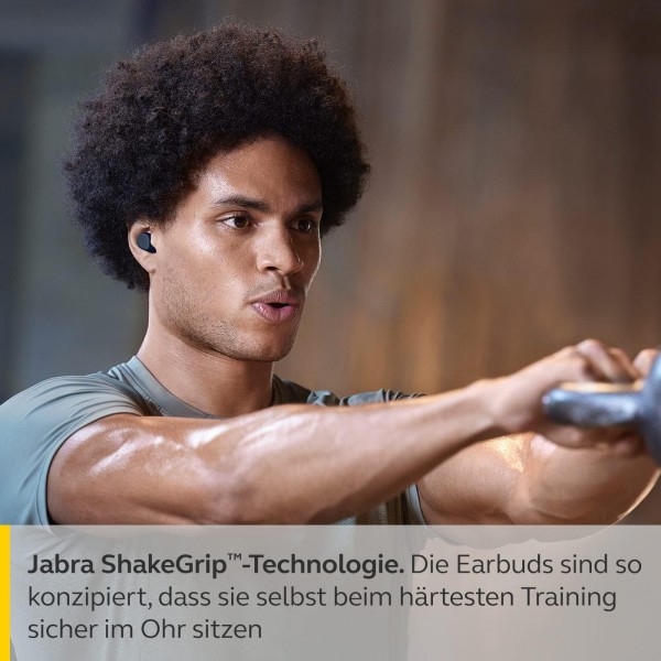 Jabra Elite 7 Active In Ear Bluetooth 이어버드 - 안정된 착용감을 위한 ShakeGrip과 조절 가능한 능동형 소음 제거 기능이 있는 진정한 무선 스포츠 헤드폰 - 다크 블루, 원 사이
