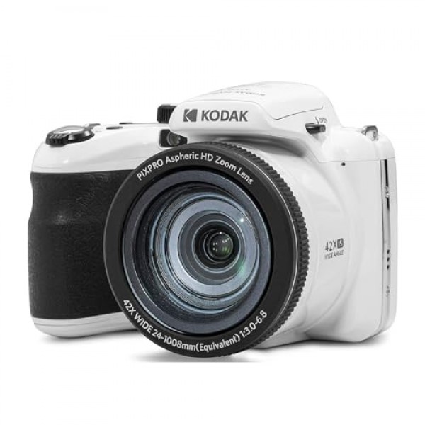 Kodak PIXPRO Astro Zoom AZ425 20MP 디지털 카메라(흰색) 번들, 32GB SD 카드, 충전식 배터리 및 충전기 키트, 카메라 케이스 및 액세서리 키트(4개 항목)
