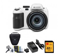Kodak PIXPRO Astro Zoom AZ425 20MP 디지털 카메라(흰색) 번들, 32GB SD 카드, 충전식 배터리 및 충전기 키트, 카메라 케이스 및 액세서리 키트(4개 항목)