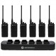 6 RDU4100 - UHF 4W 10채널 고강도 양방향 무전기 및 1 RLN6309 6 모토로라 솔루션 무선 충전기 - 업무용 블랙