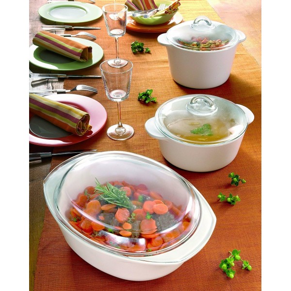 Pyrex 7715320 불꽃 캐서롤, 원형, 5L(5리터 원형)