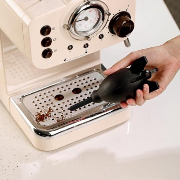 Bincoo 커피 그라인더 청소 브러시 ​​및 커피 그라인더용 공기 송풍기, 에스프레소 머신 및 포터필터 액세서리(브러시 및 공기 송풍기, 2)