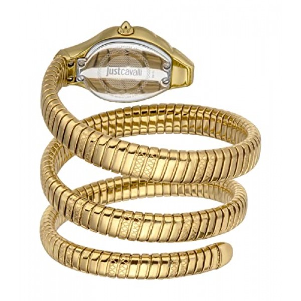 Just Cavalli JC1L193M0035 여성용 아날로그 쿼츠 시계, 스테인레스 스틸 스트랩, 금도금, 그린, 패션