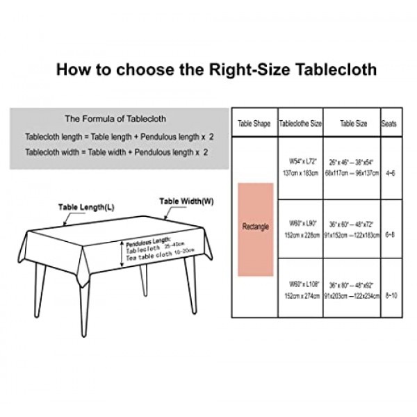 AIRMARK 소박한 컨트리 직사각형 식탁보, 컨트리 스타일 농가 로지 베어 무스 사슴 긴 테이블 천 주방 다이닝, 생일 파티, 휴일, 크리스마스, 뷔페용 빨 테이블 커버 54