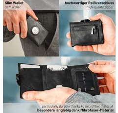 GenTo® Smartlet - 슬림 지갑 - 동전 수납칸이 있거나 없는 지갑 - TÜV 테스트를 거친 RFID NFC 보호 - 소형 미니 지갑 - 남성용 및 여성용 얇고 슬림한 카드 케이스 - 선물 상자