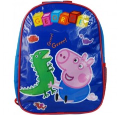 Peppa Pig George 8PC Back to School Bundle - 배낭, 졸라매는 끈 스포츠 가방, 절연 도시락 가방, 샌드위치 상자, 물병, 동전 주머니, 필통 및 문구 세트 포함.