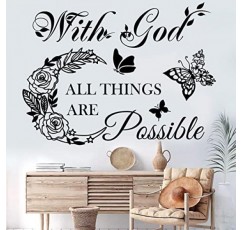 하나님과 영감을 주는 벽 데칼은 가능합니다. 비닐 벽 스티커 껍질과 스틱 견적 성경 스티커 기독교 벽 장식 벽 예술 스티커 홈 벽 거실 침실 장식.