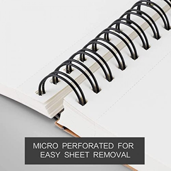바흐모어 스케치패드 9X12 인치(68lb/100g), 아티스트 프로 및 아마추어를 위한 TOP 나선형 바운드 스케치북 200장 | 스케치용 마커 아트, 색연필, 목탄(혼합 색상, 9''X12'')