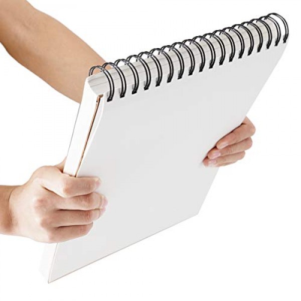 바흐모어 스케치패드 9X12 인치(68lb/100g), 아티스트 프로 및 아마추어를 위한 TOP 나선형 바운드 스케치북 200장 | 스케치용 마커 아트, 색연필, 목탄(혼합 색상, 9''X12'')