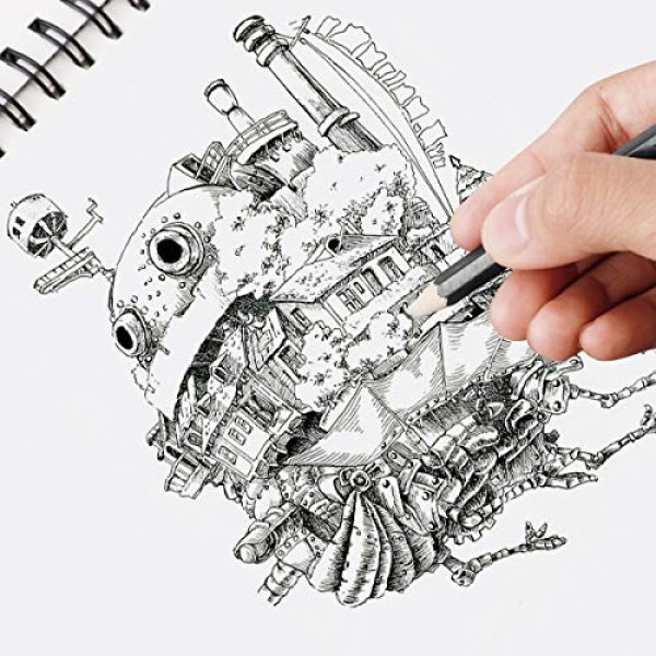 바흐모어 스케치패드 9X12 인치(68lb/100g), 아티스트 프로 및 아마추어를 위한 TOP 나선형 바운드 스케치북 200장 | 스케치용 마커 아트, 색연필, 목탄(혼합 색상, 9''X12'')