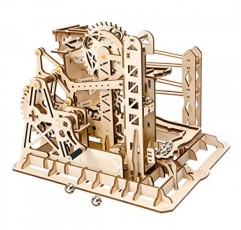 ROKR 3D 나무 퍼즐 대리석 실행 세트 - 성인을 위한 기계 모델 키트 소년/소녀를 위한 DIY 롤러 코스터 장난감 선물(대리석 채널)