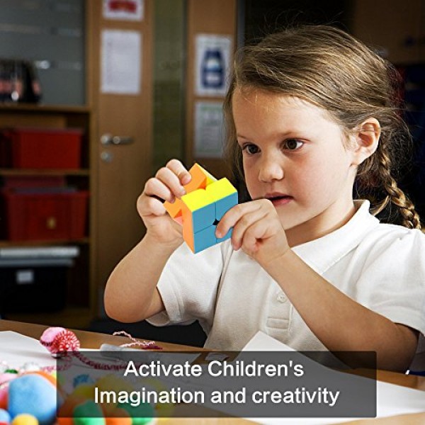 Roxenda 스피드 큐브 세트, 2x2x2 및 3x3x3 큐브 스피드 큐브 번들 어린이 및 성인용 Smoothly Magic Cube 컬렉션 [2 팩](스티커 없음)