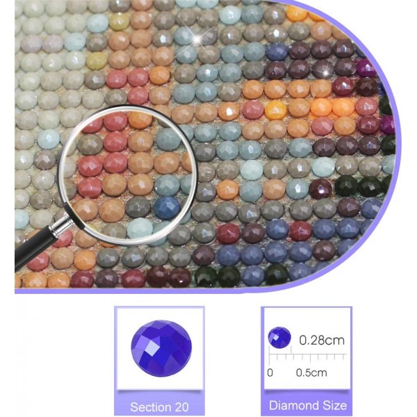 RAILONCH DIY 5D 다이아몬드 그림 대형, 거실과 침실을 위한 생명의 황금 나무 다이아몬드 그림 장식(50×100cm)