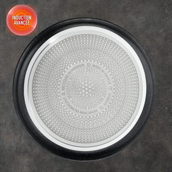 테팔 인제니오 블랙스톤 조리기구 4피스 쌓을 수 있는 공간 절약형 논스틱 코팅 온도 디스플레이 건강한 안전 Made in France Induction L3998902