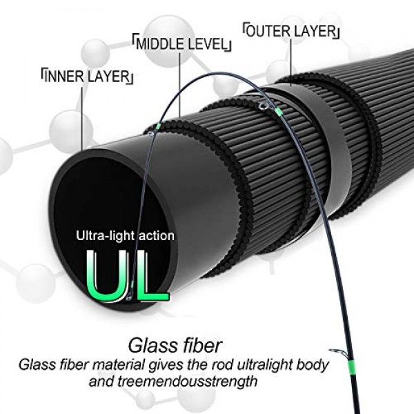 Sougayilang 유연한 낚싯대, 스피닝 로드 & 캐스팅 로드, 경량 송어 로드 2개 코르크 손잡이 크래피 낚시