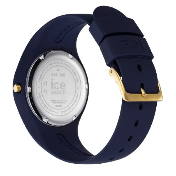 Ice-Watch - ICE Flower Twilight Daisy - 실리콘 스트랩이 달린 블루 여성용 시계 - 019208(미디엄), 파란색, 019208