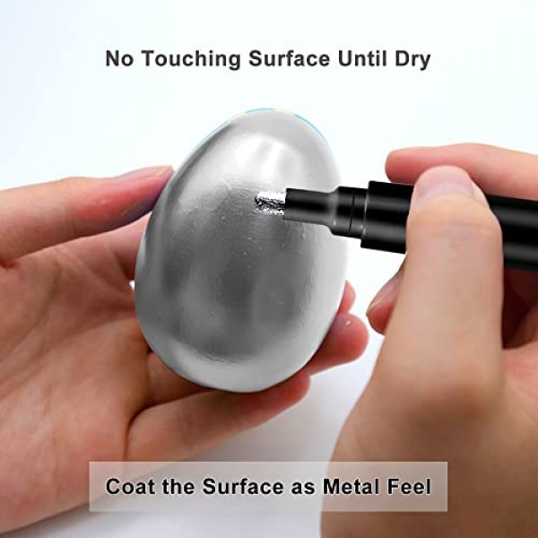 TIIKKASI 액체 크롬 마감 마커, 3pcs 실버 거울 같은 터치 업 페인트 펜 세트 DIY 수제 공예품, 크롬 반사, 방수 자외선 방지, 총알 및 끌 및 굵은 팁