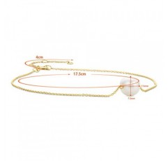 Orovi Jewellery 여성용 팔찌 옐로우 골드, 화이트 라운드 담수 진주 7.5mm 팔찌, 14캐럿(585) 골드, 조절 가능한 길이 17.5 - 21.5cm, 골드