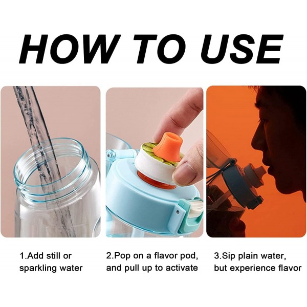 Air Flasch up Air Bottle Starter Set Drink Bottle 650ML with Piece Flavored Pods Generic Water Bottle Bottle Starter Set for Gym Fitness, School (Purple)