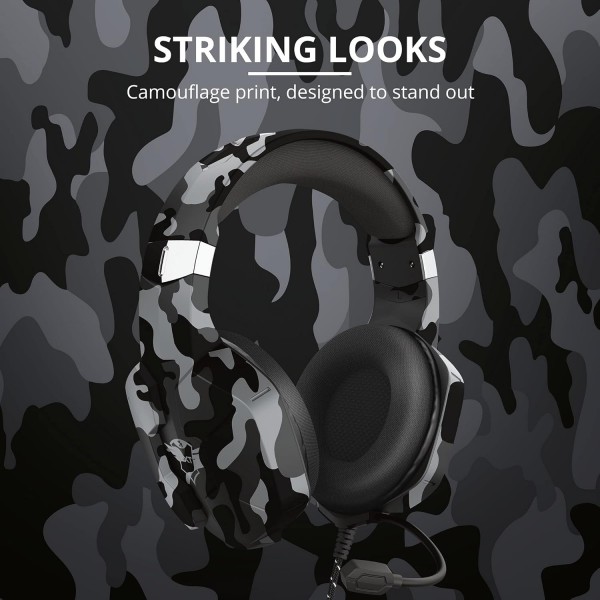 Trust Gaming GXT 1323 Altus 게임용 헤드셋 PC용 볼륨 조절 어댑터 케이블 Nintendo Switch PS4 PS5 Xbox One Xbox Series X - Black Camouflage Altus Camo 멀티 플랫폼 싱글