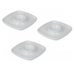 플라스틱으로 만든 Metaltex 252921000 사각 계란 컵 10개 세트, 각각 3개/조식 액세서리 포함