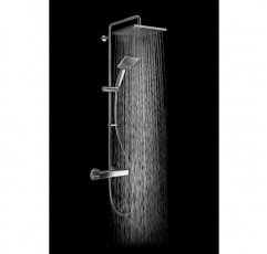 Mira Showers 1.1901.002 어니스티 듀얼 아울렛 스퀘어 바 밸브 믹서 샤워, 크롬 듀얼 샤워 싱글