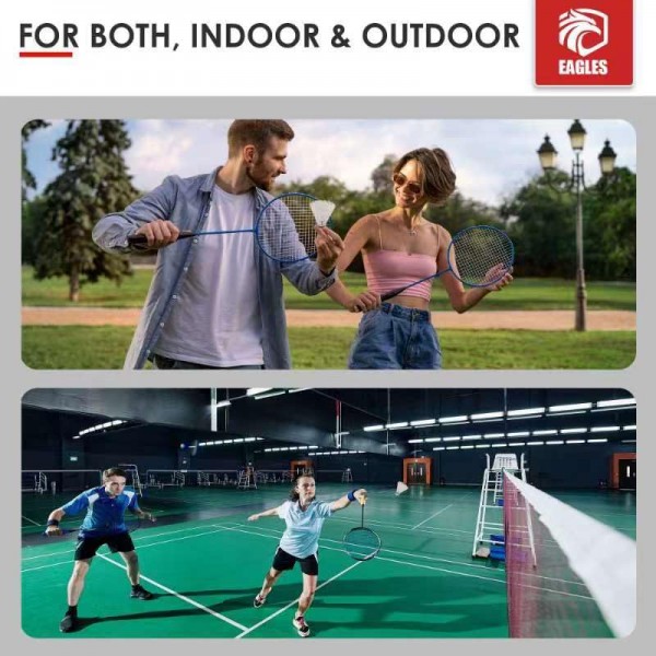 EAGLES 배드민턴 버디 깃털 베드민턴 셔틀콕 - 실내 및 실외 경기용 버디 공 ~ 매우 안정적이고 내구성이 뛰어난 셔틀 공(파란색)