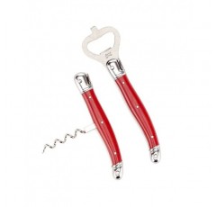 Jean Dubost Laguiole 코르크 따개 및 병따개 세트, 손잡이 포함, 레드