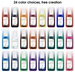 투명 수지 염료 색상 안료 에폭시 색조 염료 액체 24색, 수지 페트리 접시, 코스터, 페인팅, 머그컵 제작(각 10ml)에 적합한 에폭시 수지 색상 염료...