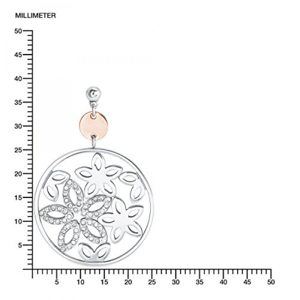 s.Oliver 여성 귀걸이 스와로브스키 크리스털로 세련된 꽃무늬 스테인리스 스틸