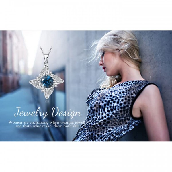 JewelryPalace 풍차 라운드 컷 2.3ct 리얼 런던 블루 토파즈 목걸이 펜던트, 천연석 주얼리 세트, 여성용 실버 925 목걸이, 여성용 보석 걸스, 여성용 주얼리 걸스 선물,
