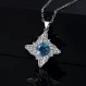 JewelryPalace 풍차 라운드 컷 2.3ct 리얼 런던 블루 토파즈 목걸이 펜던트, 천연석 주얼리 세트, 여성용 실버 925 목걸이, 여성용 보석 걸스, 여성용 주얼리 걸스 선물,