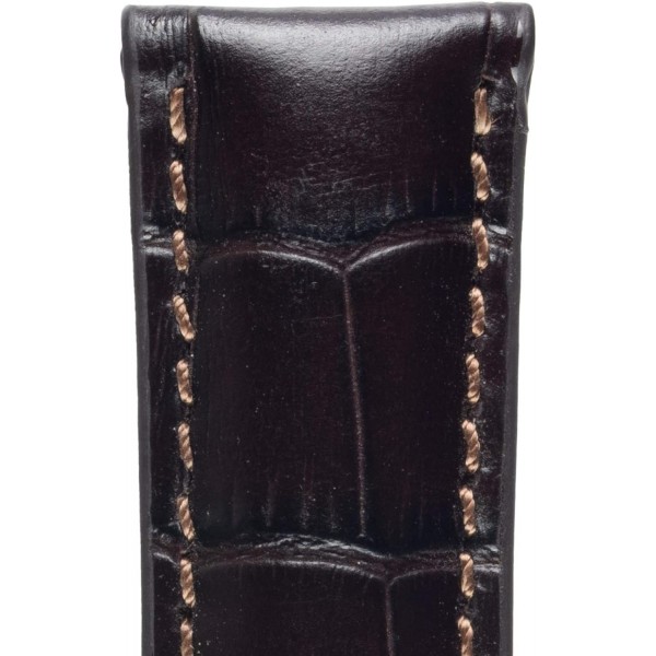 Rios 1931 LOUISIANA MOCHA 16mm 실버 버클 악어 엠보싱 가죽 시계 스트랩