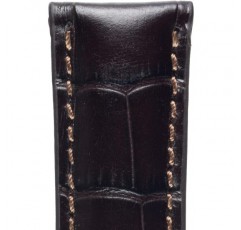 Rios 1931 LOUISIANA MOCHA 16mm 실버 버클 악어 엠보싱 가죽 시계 스트랩