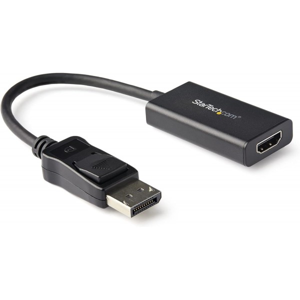 StarTech.com DisplayPort-HDMI 어댑터 - 4K 60Hz HDR10 활성 DisplayPort 1.4-HDMI 2.0b 비디오 컨버터 - 모니터/디스플레이/TV용 4K DP-HDMI 어댑터 동글 - 래칭 DP 커넥터(DP2HD4K60H)