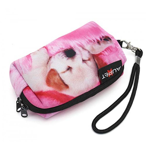 소니 삼성 니콘 캐논 코닥에 대한 스트랩과 AUPET 핑크 개 디지털 카메라 케이스 가방 파우치 동전 지갑